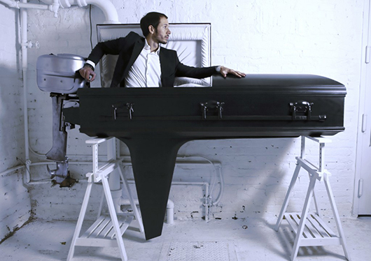 Sebastian Errazuriz, 'Boat Coffin,' 2009; wood, metal fittings, cotton, and stainless steel; Image courtesy of Sebastian Errazuriz Studio.